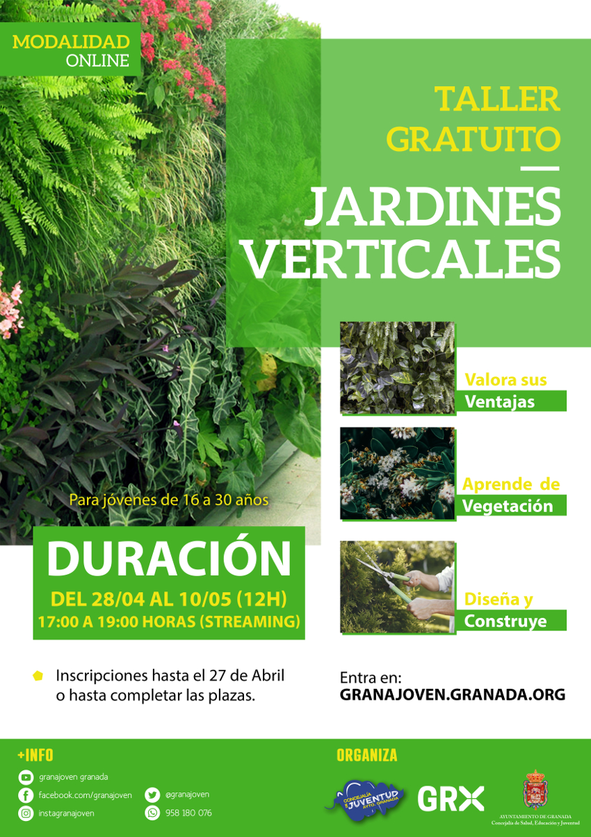 Taller gratuito online  “Jardines Verticales”. 